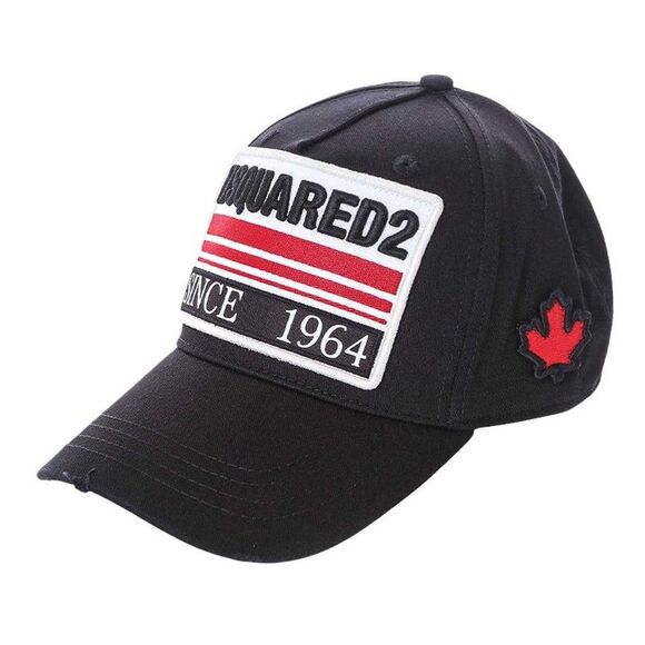 DSquared2 Since 1964 Embroidered Logo Baseball Cap / Black/White/Red